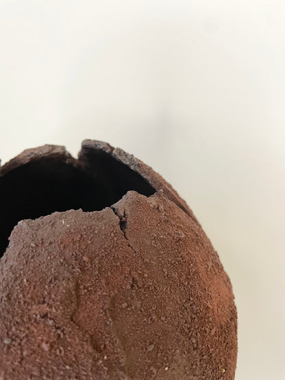Close-up of brown vessel on a light background